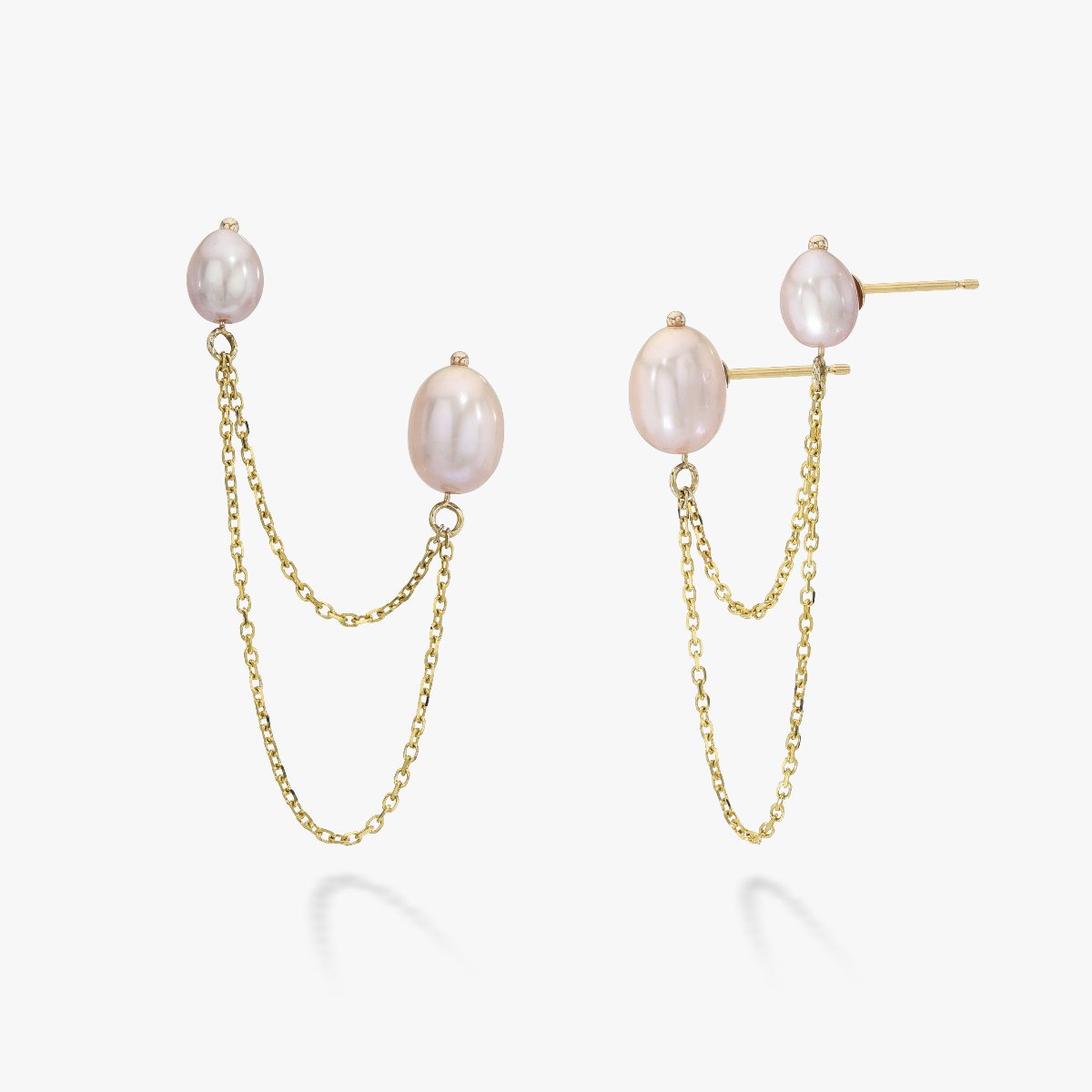 Bella Chained Stud Earring, Blush