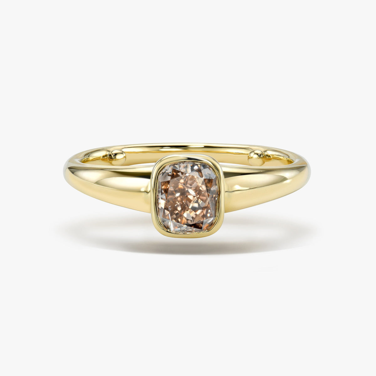 Champagne Diamond Bubble Solitaire Ring