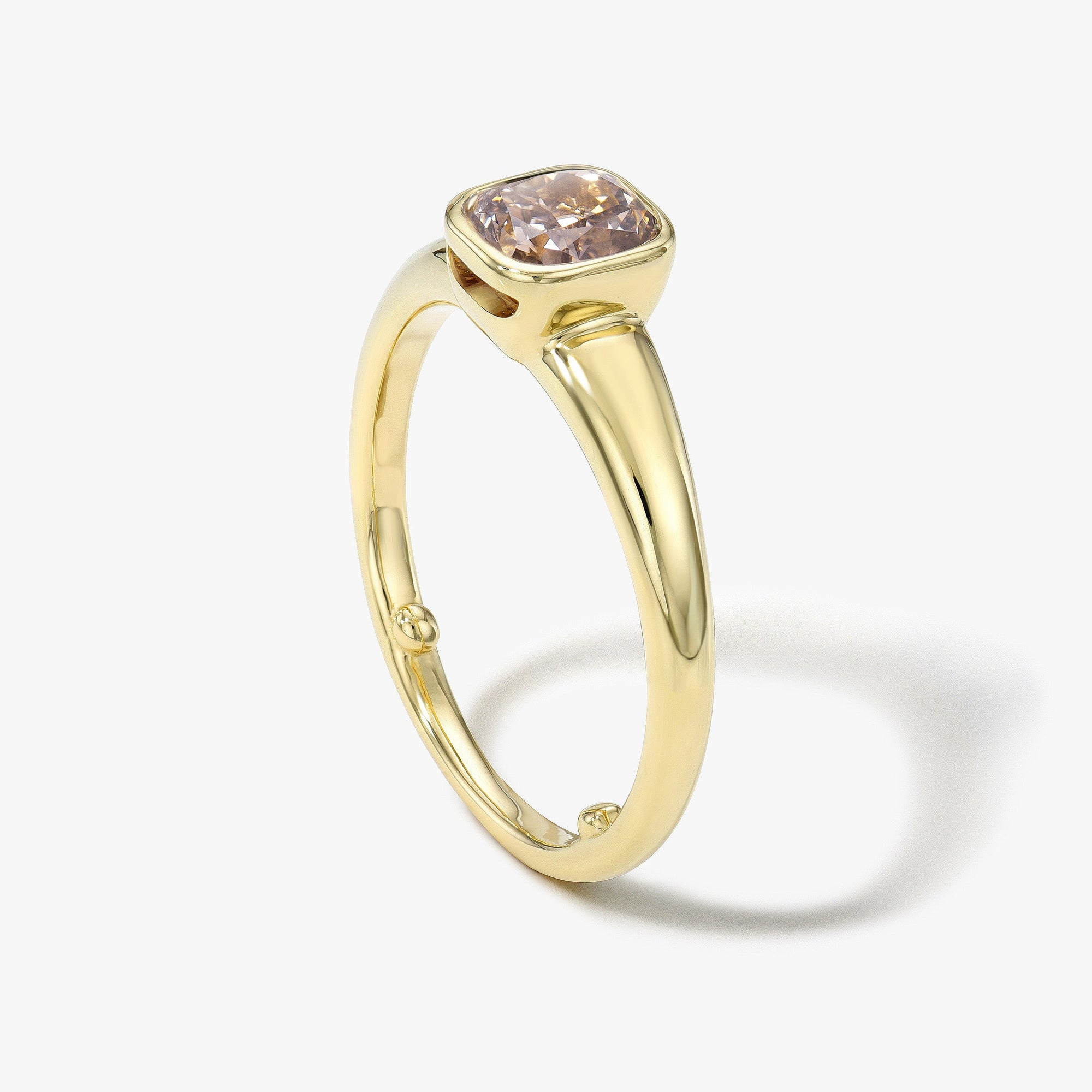 Champagne Diamond Bubble Solitaire Ring