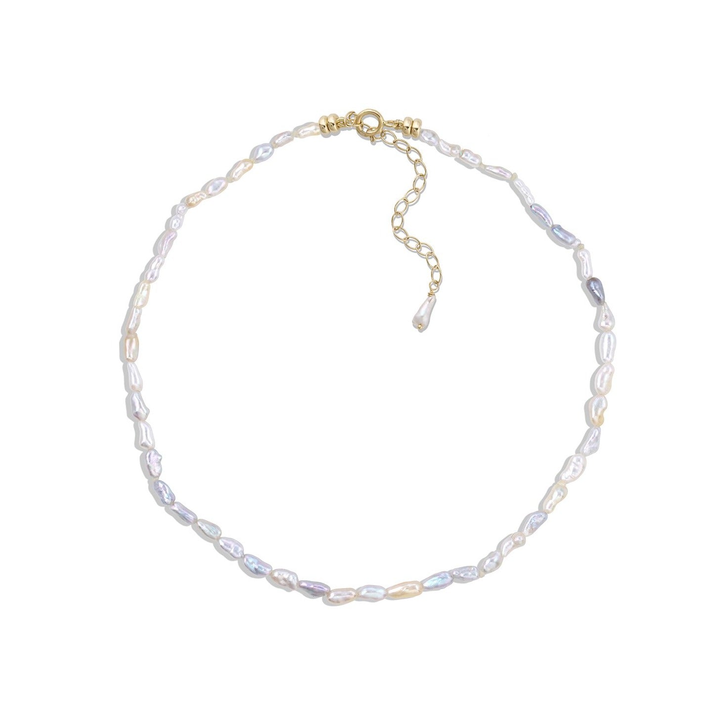 Pebble Pearl Anklet - WHITE/SPACE