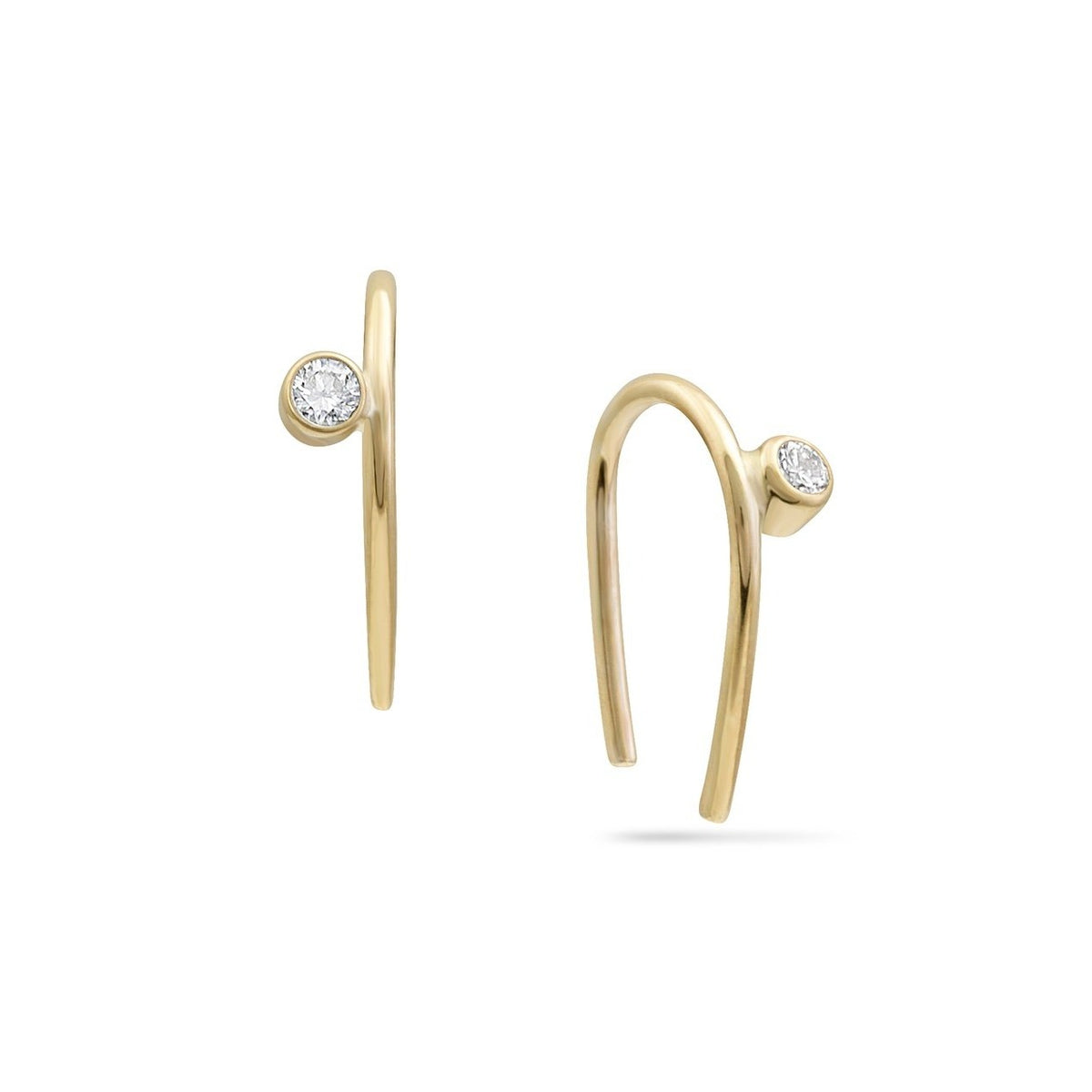 Pear Diamond Liquid Gold Threader Earring 14K Yellow Gold / Single