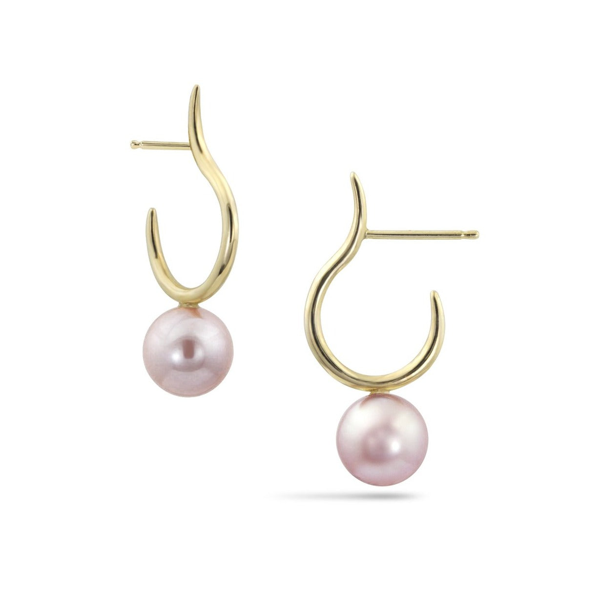 Pink Pearl order Hoop Earrings